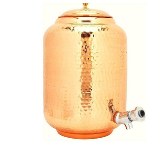 Luxury Design Stainless Steel Copper Water Matka With Tap And Stand In Various Capacity Water Dispenser With Brass Tap Matka