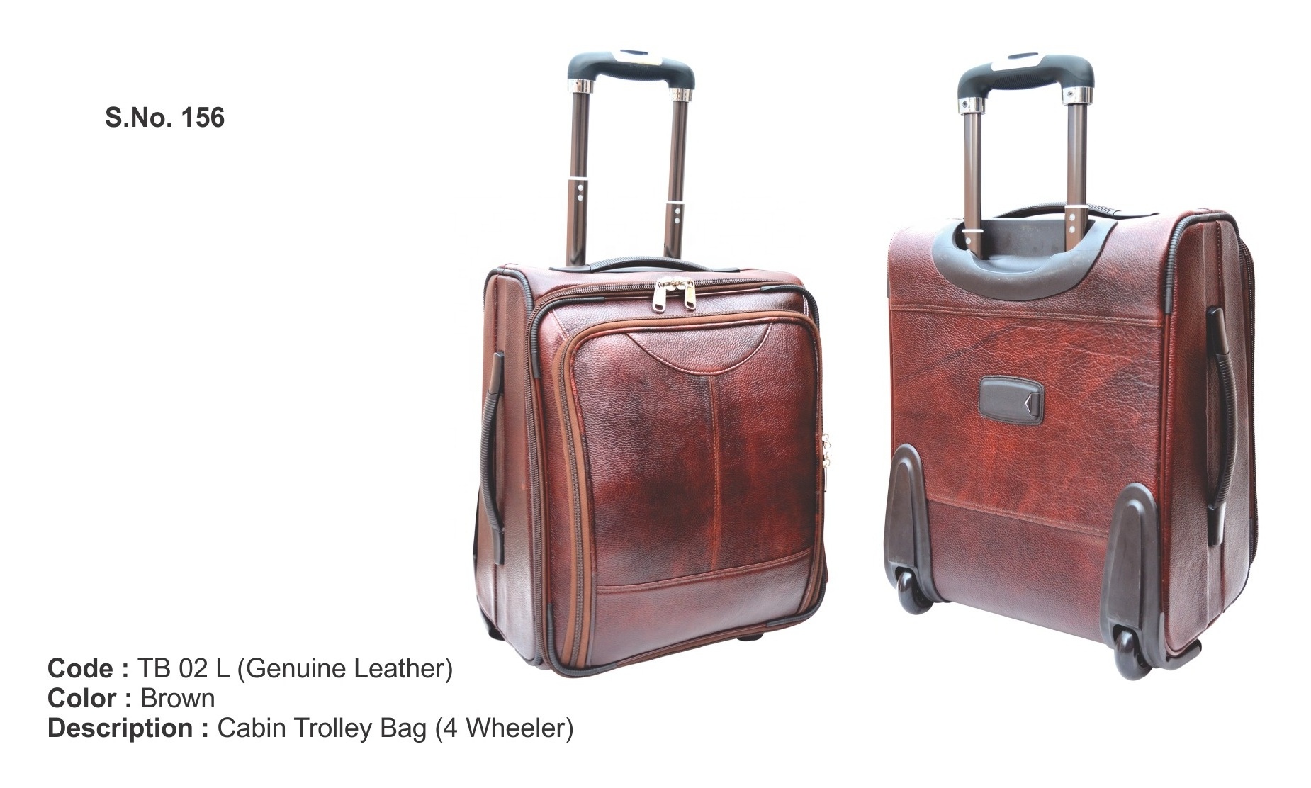 Customized Wholesale 100% Genuine Leather Travel Trolley Luggage Bag for Men Women Leather Suitcase Travel Trolley Bag