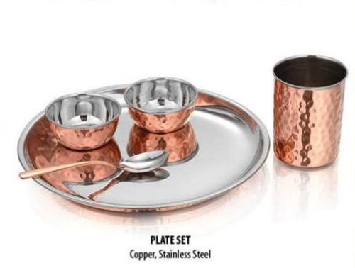 Wholesale Best Selling Cheap Price Traditional Dinner Set Hot Selling Copper Dinnerware Set Majestic Thali Set Indian Dinnerware