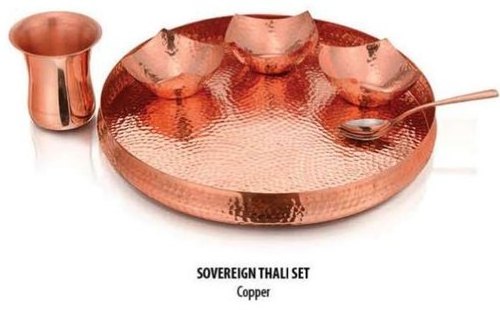 Wholesale Best Selling Cheap Price Traditional Dinner Set Hot Selling Copper Dinnerware Set Majestic Thali Set Indian Dinnerware