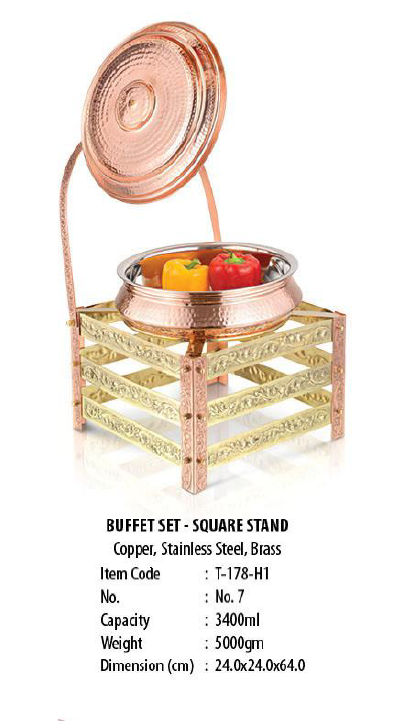 Customized Copper and Steel Buffet Set Round Stand Round Buffet Stand Modern Round Buffet for Restaurants