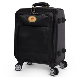 Trending Travel Luggage High Quality 100% Genuine Leather Trolley Travel Luggage Suitcases Travelling Bags for Men Women