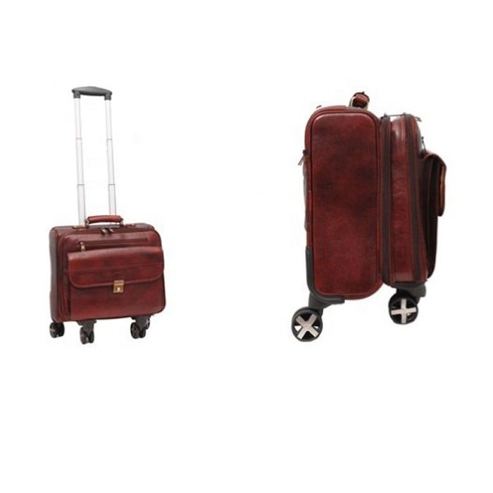 Premium Wholesale Manufacturer of Custom Logo Leatherette Trolley Bag Leather Suitcases Luggage Bag Tolley Bag for Traveling