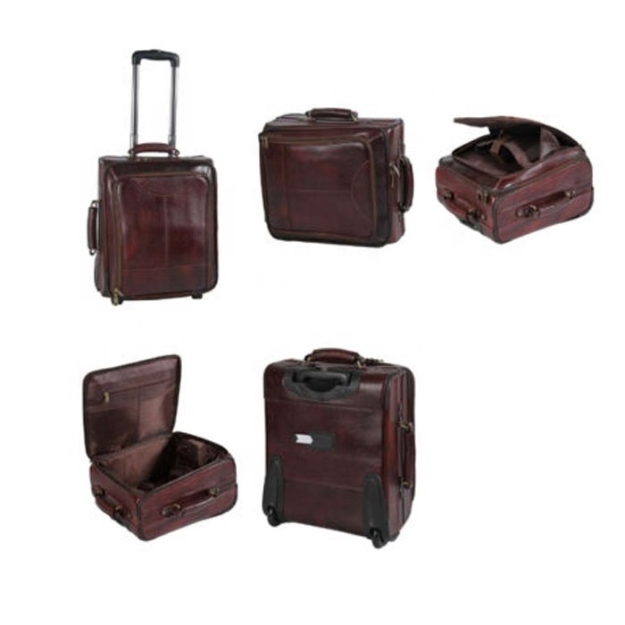 Premium Wholesale Manufacturer of Custom Logo Leatherette Trolley Bag Leather Suitcases Luggage Bag Tolley Bag for Traveling