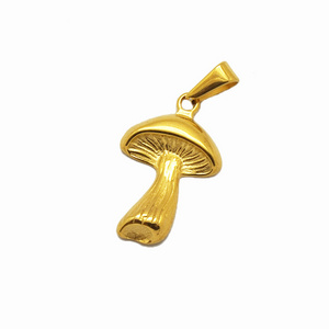 Dainty Cute Mushroom Pendant Necklace Gold Stainless Steel Mushroom Jewelry Punk Styles Umbrella Mushroom Charms