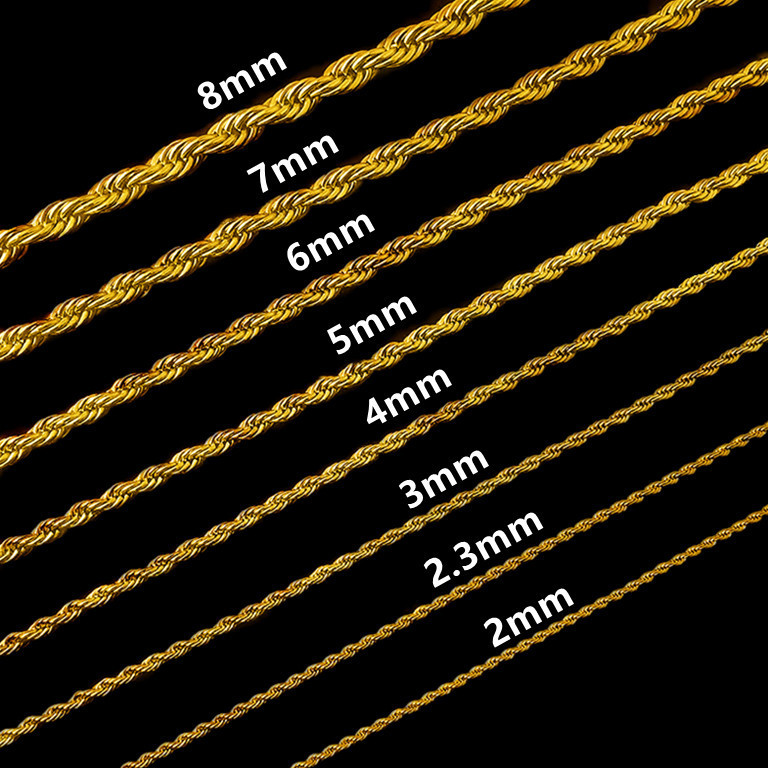 Nickel Free Cuban Link Curb Chain PVD 18k Gold Rope Box Snake Figaro Herringbone Chains Stainless Steel Necklace for Men