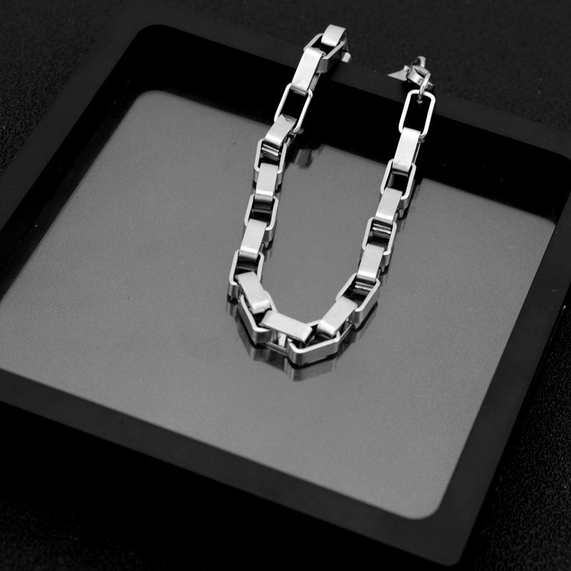 Hot Sell Long Box Bracelet 5mm Gold Silver Jewelry Non Tarnish Stainless Steel Box Chain Bracelet for Men