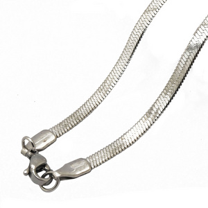 Olivia Stainless Steel Flat Snake Chain Bulk 2mm Shiny Herringbone Chains Necklace Chain Silver