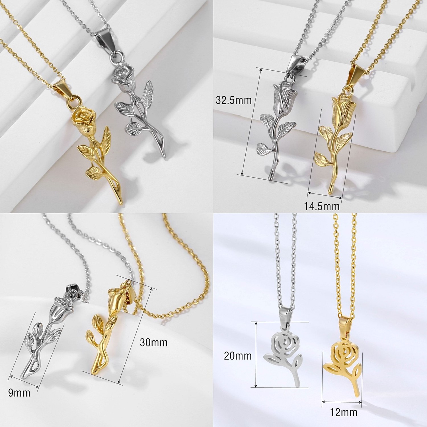 2024  New Style Real Gold Plating Round Pendant Necklace Stainless Steel Joyeria De Moda Compass Pendant Necklace