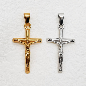 Men Boys Fashion Celtic Cross Jewelry 18k Gold Horn Charm Queen Pendants Stainless Steel Beads Cross Baroque Cross Pendant