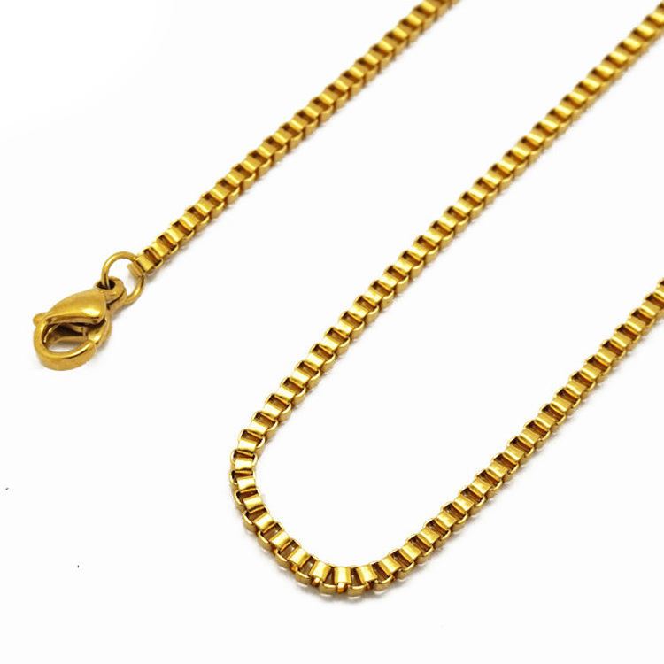 Cheap Price Trendy Women Men Stainless Steel Gold Square Snake Chain Necklace Jewelry