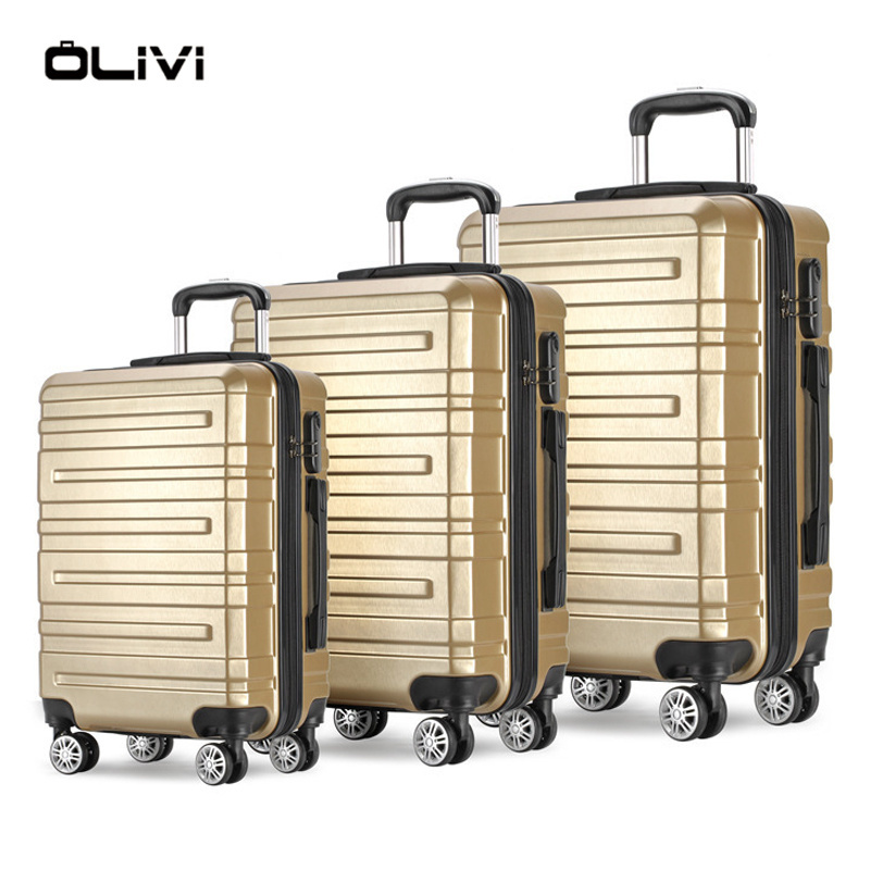 Hot-Sale Factory Making Fashion Design ABS+PC Luggage Set For Travel Customized Glossy PC Trolley Suitcase Business