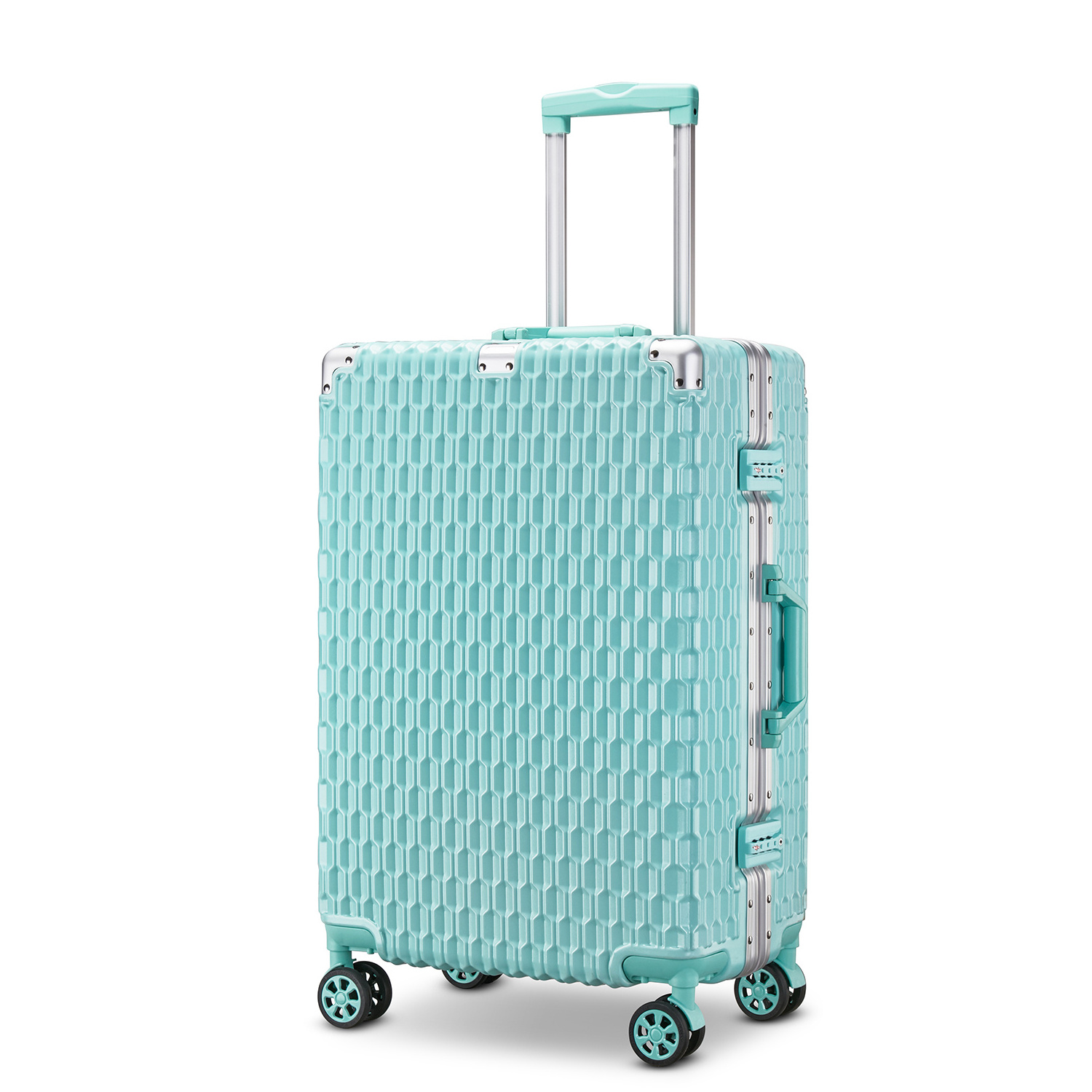 Hot Selling Aluminum Frame ABS PC Trolley Bags Luggage 20 24 28'' Travel Case Box Suitcase for Business Waterproof