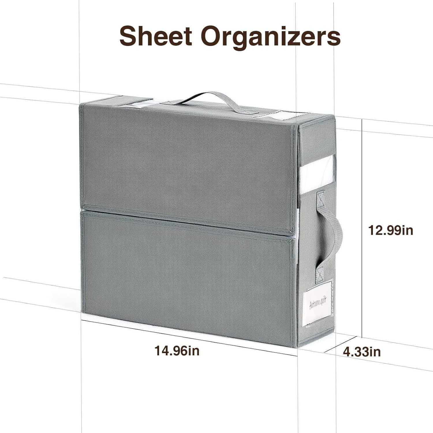 Sheet Organizer Sheet Set Folding Box Closet Sheet Organizer with Rectangular Window for Clothes Box Bedding