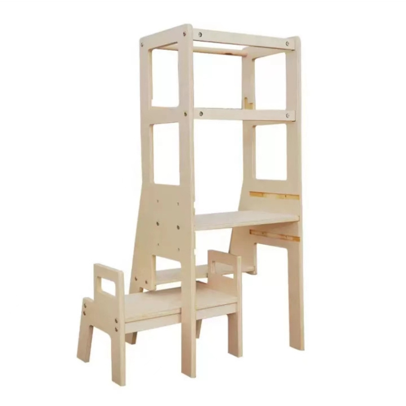 High Quality Toddler Kids Counter Stool Wooden Kitchen Step Stool Helper with Chair