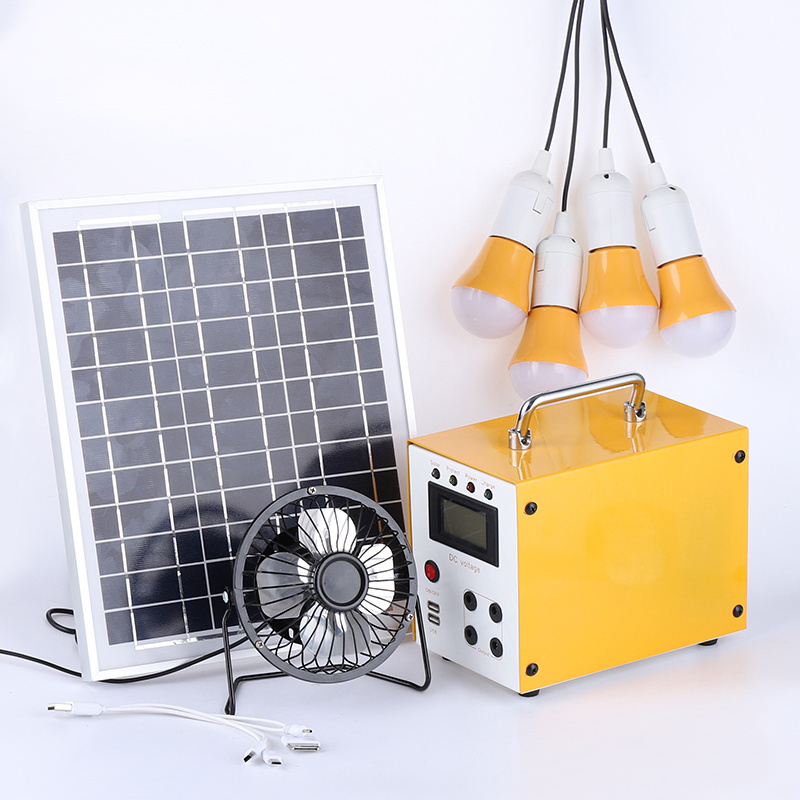 MINI Solar Power System Full Kit including Soar Panels Solar Battery Lights Fans USB