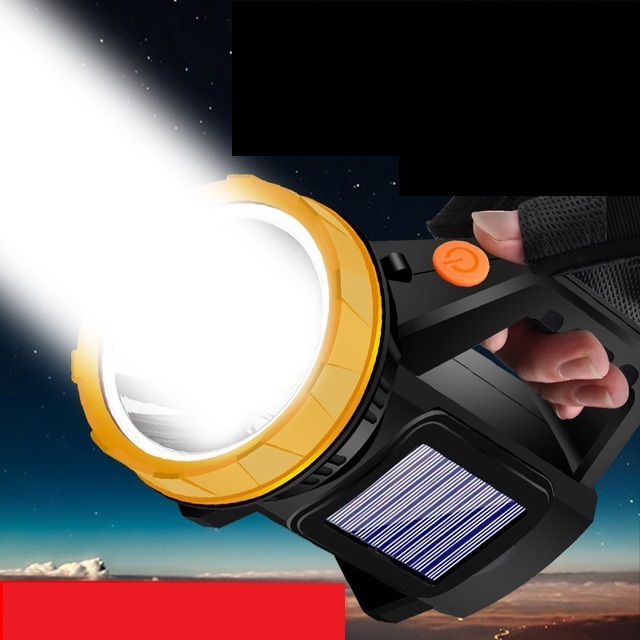 solar Hand Lamp Most Professional Tactical Highlight searchlight Super Bright 500 LM LED Flashlight Zoom Flashlight