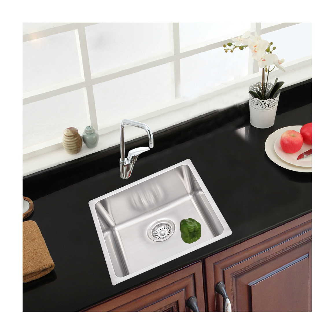 Am zon supplier 28 Inch Undermount Single Bowl 16 Gauge Handmade Stainless Steel Kitchen Sink