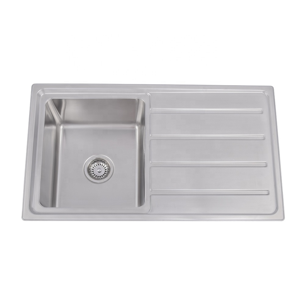 single Kitchen Sink Glass Rinser Aluminium Kitchen Party Washing Sinks Kichen With overflow board