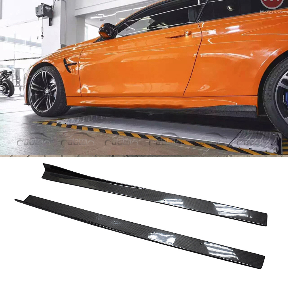 VRS Style Carbon Fiber Extension Lower Rocker Winglet Side Skirts for BMW F80 F82 F83 M3 M4 Body Kits