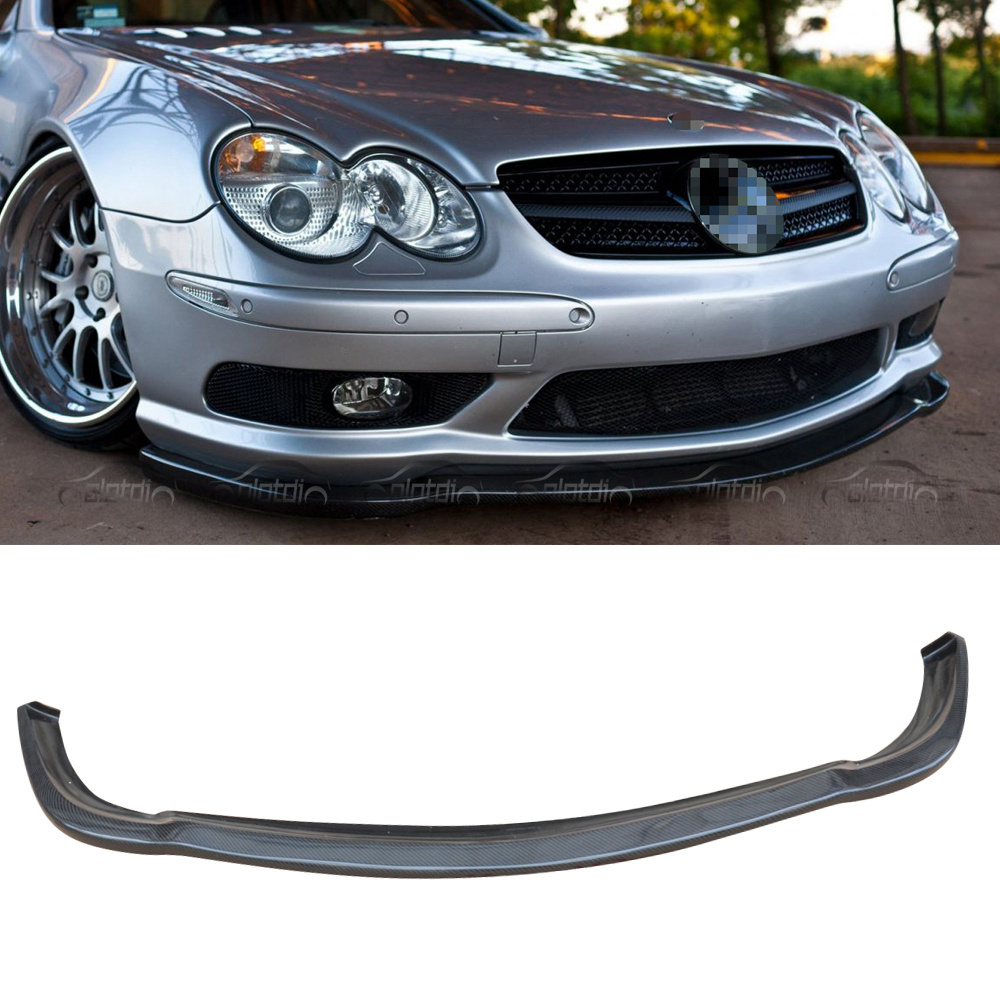 CS Style Carbon Fiber Auto Front Bumper Lip Chin Spoiler Decorative Body Kit for Mercedes Benz R230 SL55 Car Model