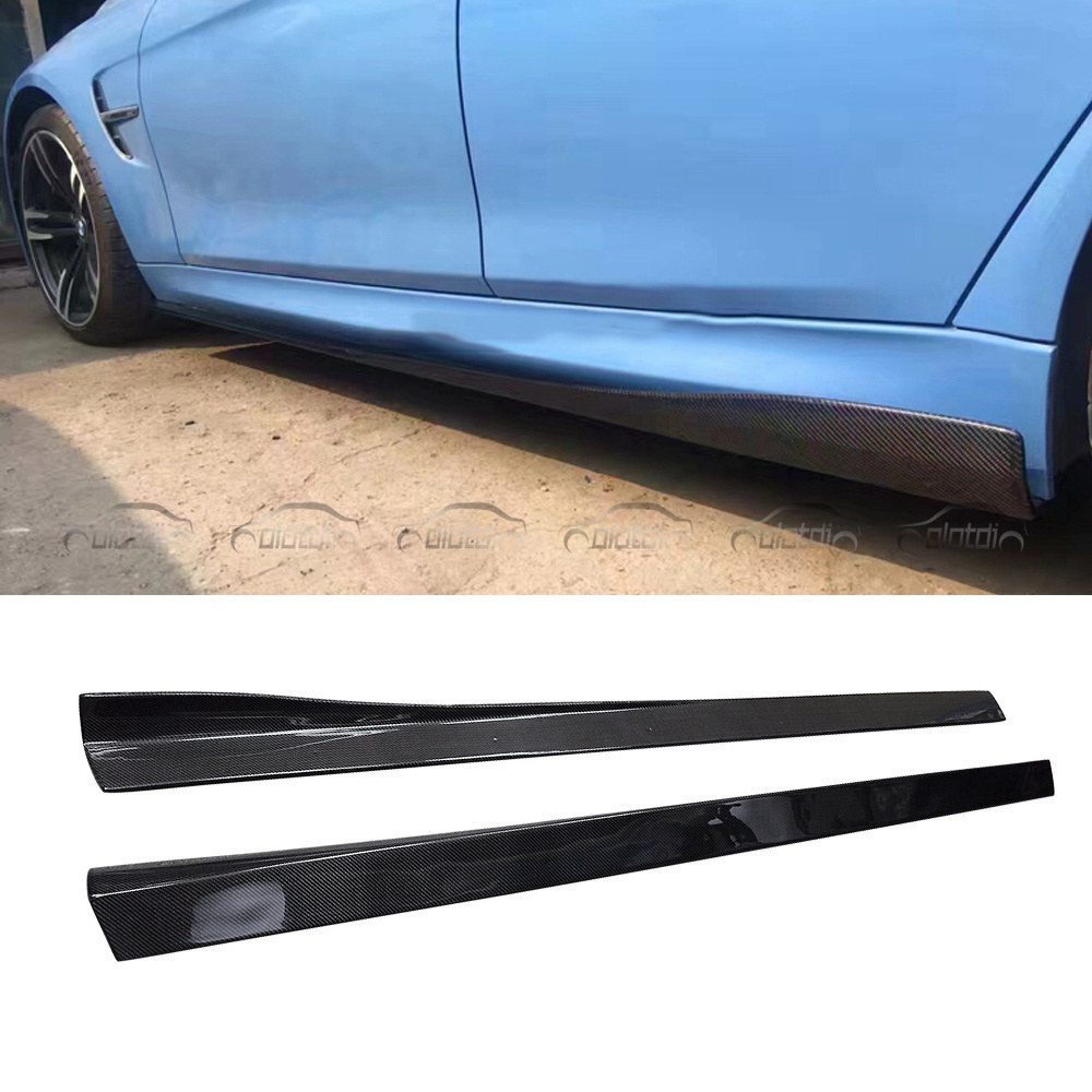 VRS Style Carbon Fiber Extension Lower Rocker Winglet Side Skirts for BMW F80 F82 F83 M3 M4 Body Kits