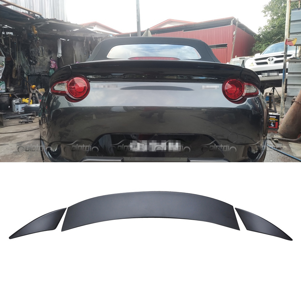 For Mazda MX5 ND RC FRP Material Racing Rear Trunk Wing Spoiler Boot Lip ESQ Style Auto Tunning Unpainted 3pcs