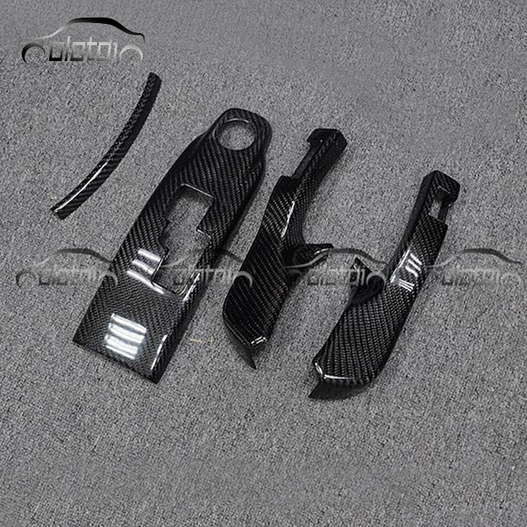 4 PCS/SET Shift Panel Sticker Cover Frame Carbon Fiber Center Console Stickers For Nissan GTR R35