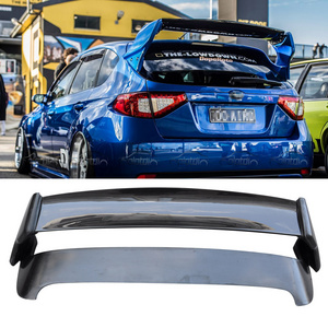 VS Style Carbon Fiber+FRP Rear Trunk Boot Lip Wing With LED Light Roof Spoiler For Subaru Impreza WRX STI