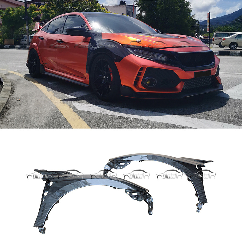 For Honda Civic 10 TH Gen FK8 Type R Si Upgrade Carbon Air Flow Intake Vents Side Fenders 2017-2020