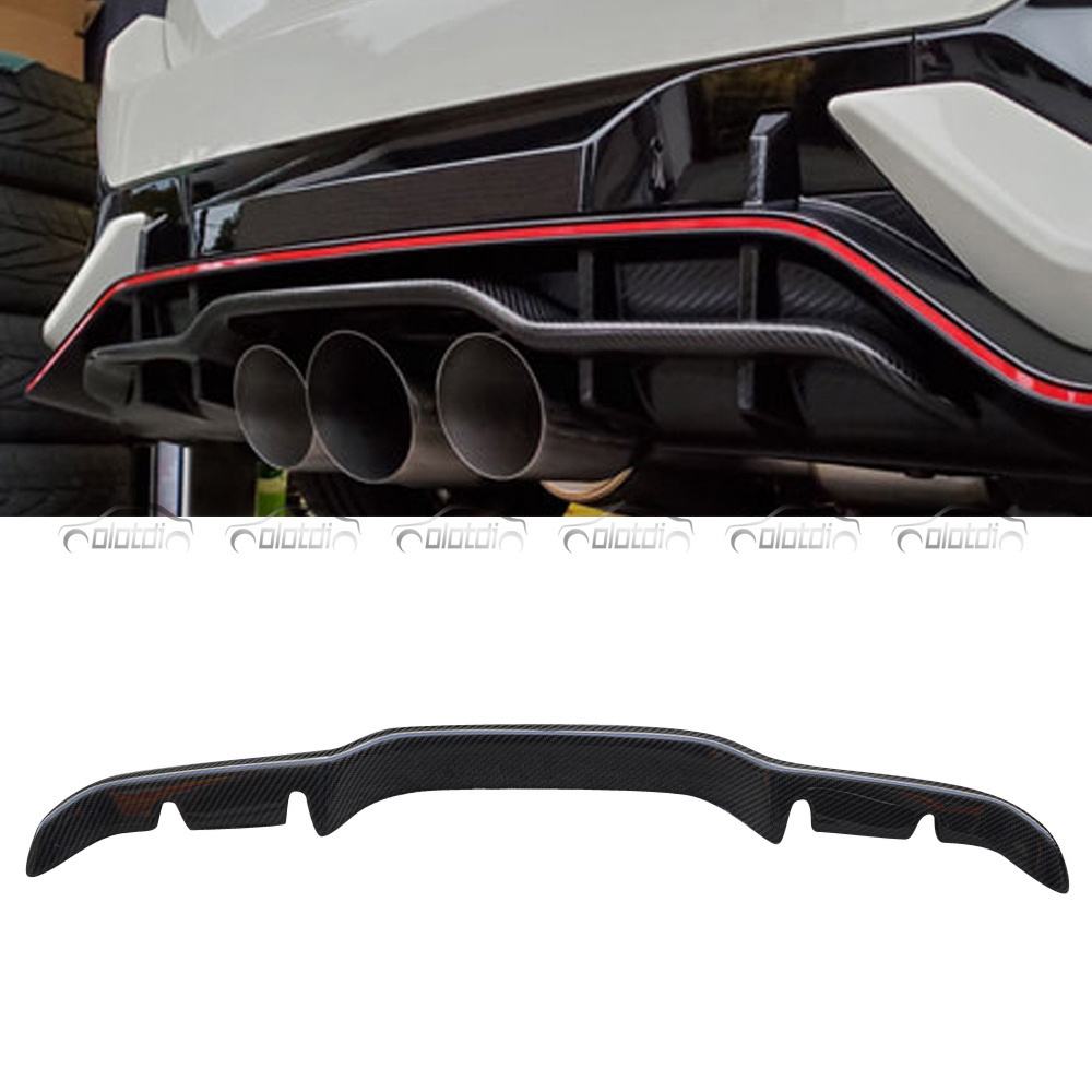 B Style Diffuser For Honda Civic 10th FK8 Type R 2016-2021 Carbon Rear Bumper Lip Fins Spoiler Splitter Diffuser