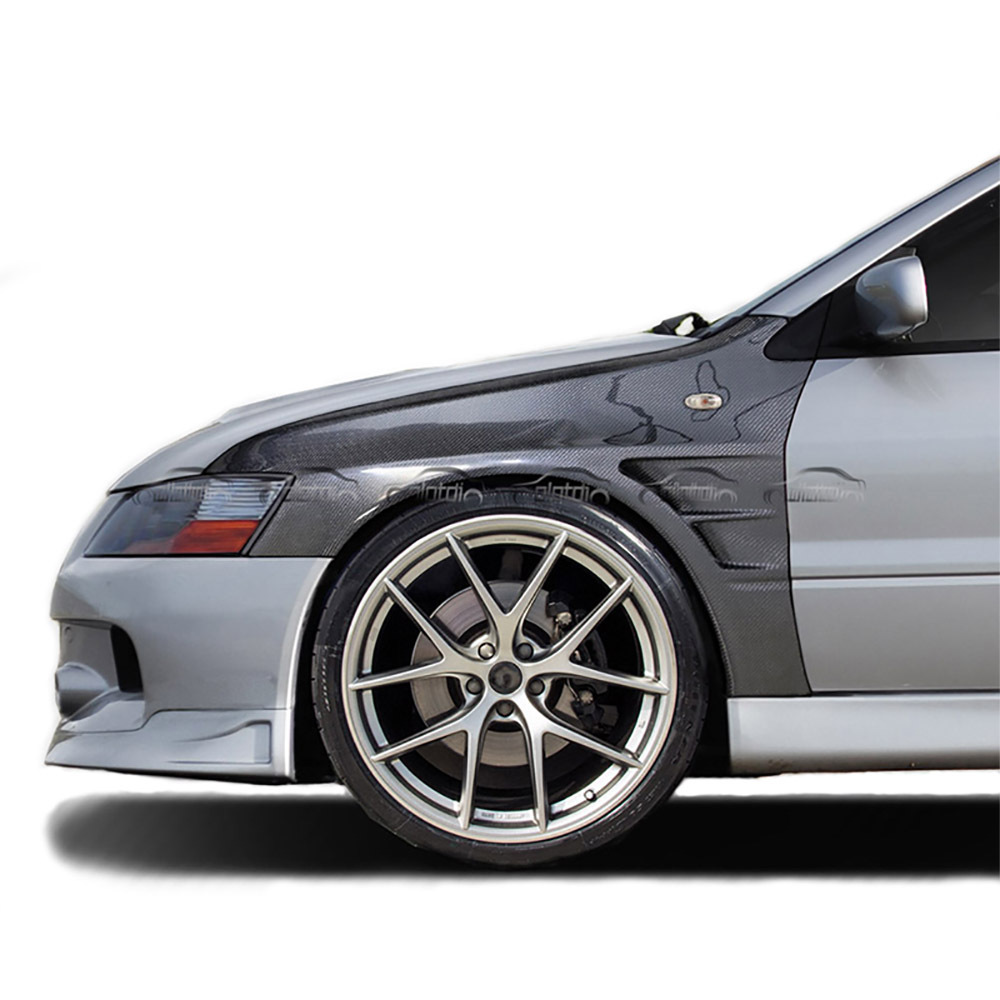 HC Style Carbon Fiber Fender Car Body For Mitsubishi Lancer Evolution EVO 8  OLOTDI