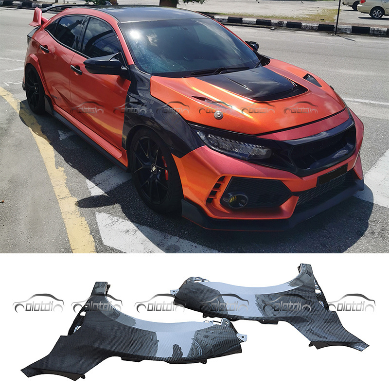 For Honda Civic 10 TH Gen FK8 Type R Si Upgrade Carbon Air Flow Intake Vents Side Fenders 2017-2020