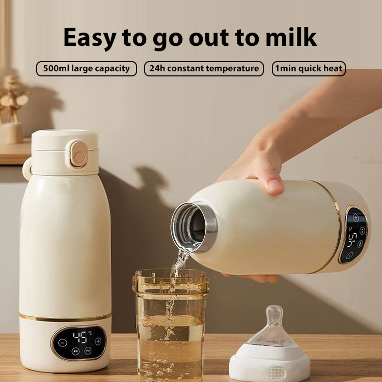 Olrid New Design USB Portable Rechargeable Milk Kettle Electronic Heating Kettle Portable Baby Milk Warmer Bottle