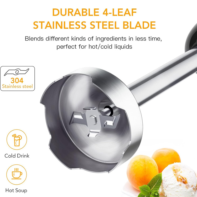 USB-C Rechargeable Baby Food Processor 200W Portable Stick Blender With Chopping Bowl Cordless Hand Blender