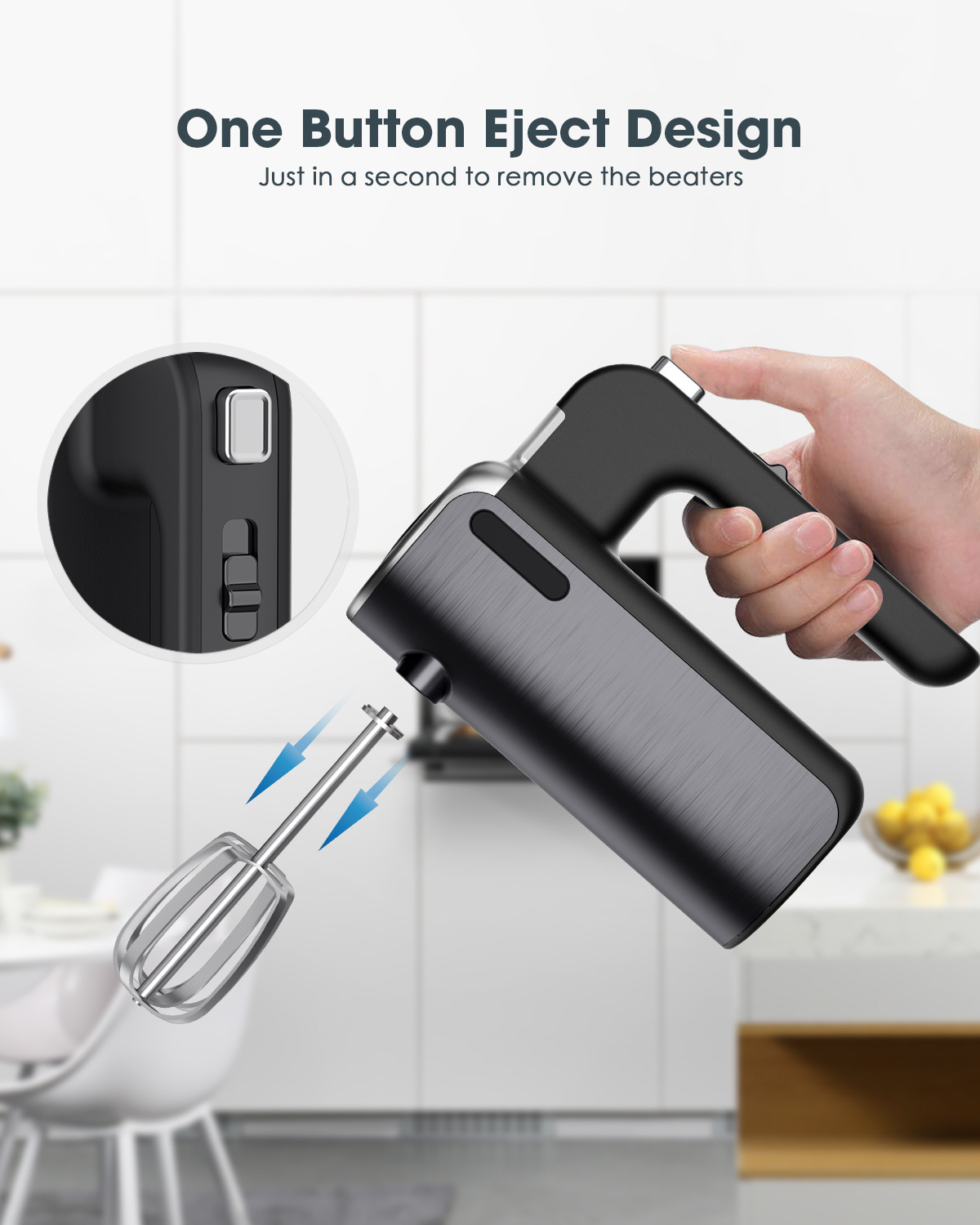 Cordless Hand Blender Electric Baking Stirrer Food Grinder Cake Machine Dough Whiskers Egg Beater Kitchen Flour Mixer