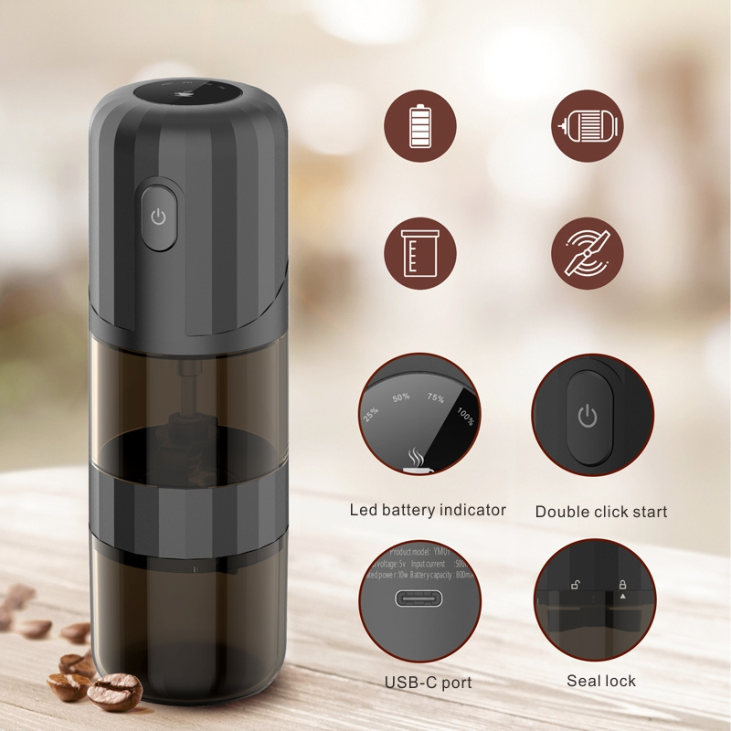 Ceramic conical burr coffee mill bean grinder machine cordless portable rechargeable electric mini usb coffee grinders