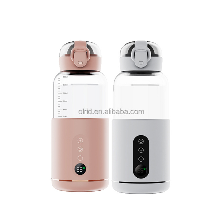 Portable Adjustable Wireless Milk Warmer Heating Constant Temperature Rechargeable Wireless Bottle Warmer Baby Insulation Glass