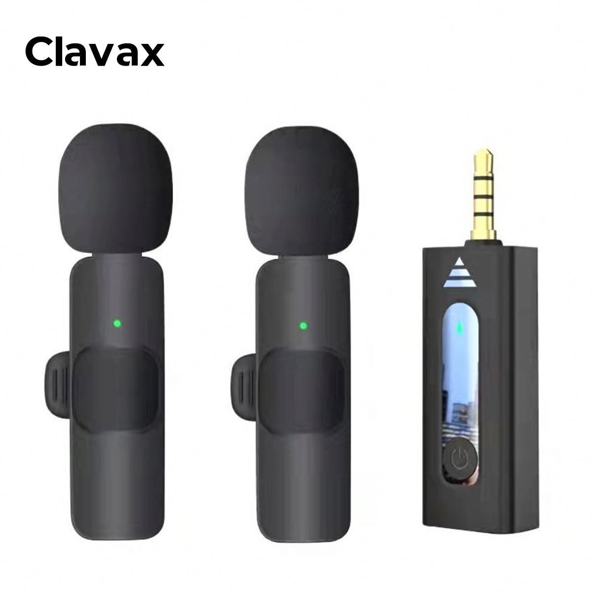 Clavax K35 One To Two Mini Wireless Lavalier Microphone Recording Lapel Mic with 3.5mm Jack for Camera Vlogging Live Streaming