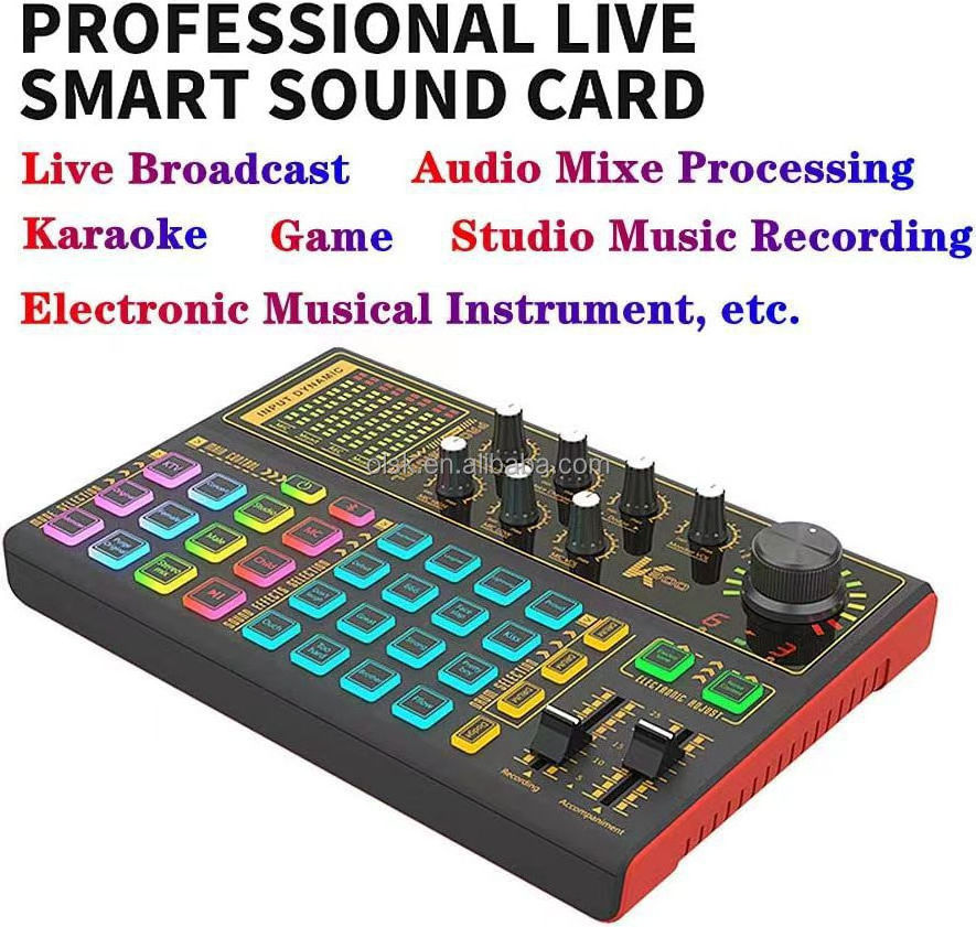 Clavax CLSC- K300 Professional Live Sound Card 48V Mixer Equipment For Live Streaming Recording Computer Mobile Phone Bluetooth