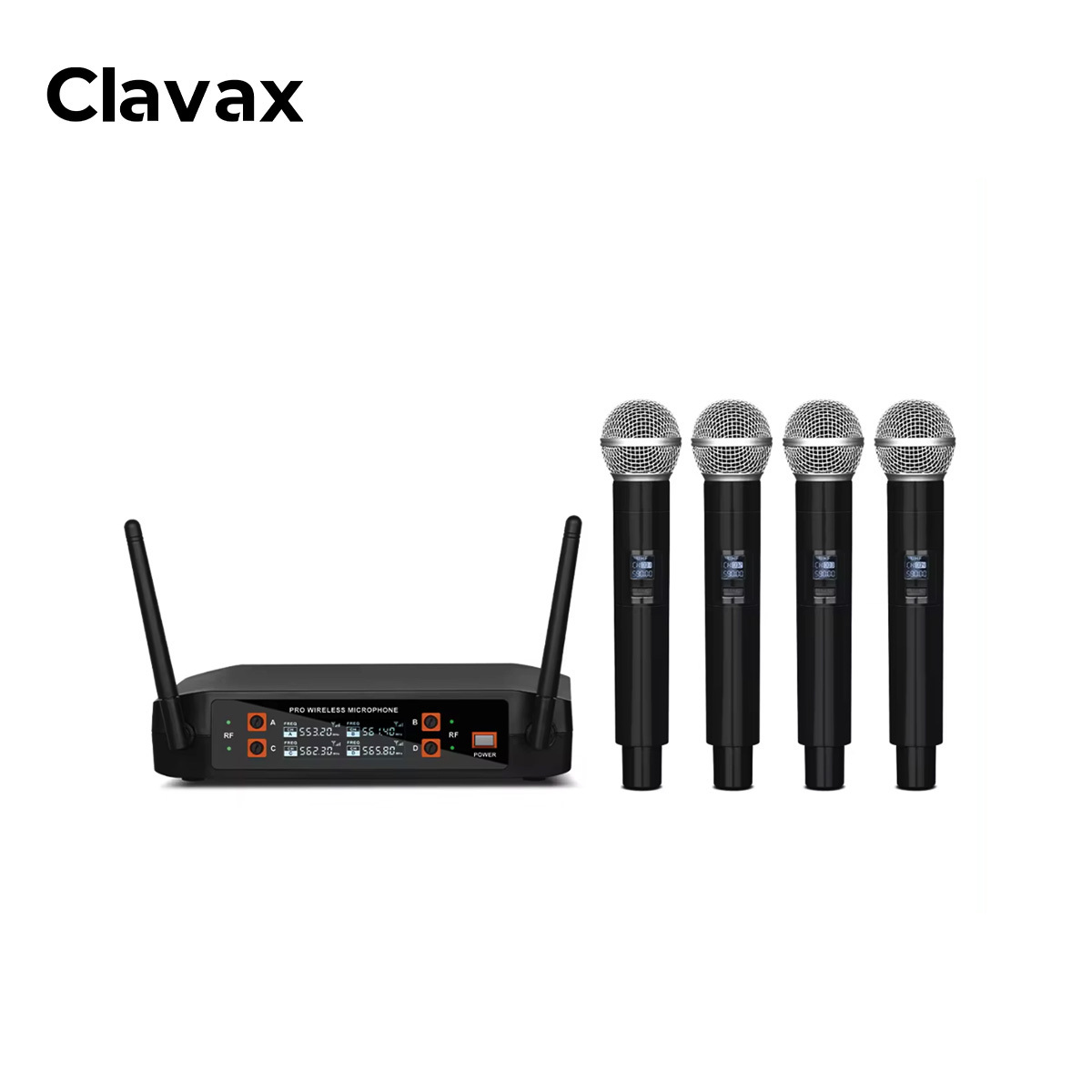 Clavax CLPM- X4 Professional UHF Wireless Microphone System 4 Channel Handheld Dynamic Microfone For Karaoke Stage Performance