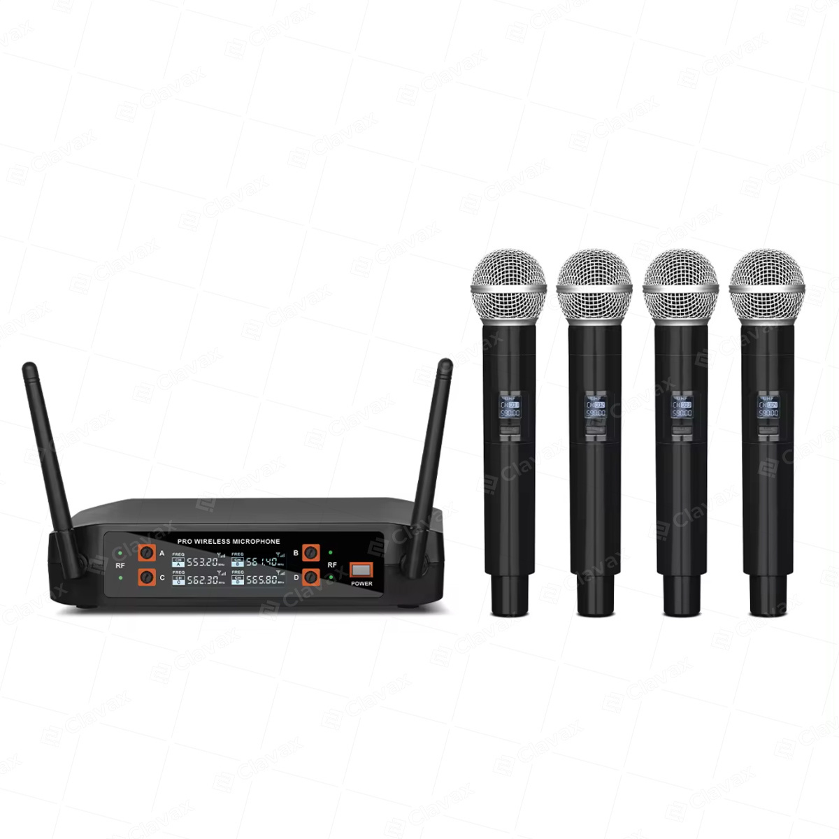 Clavax CLPM- X4 Professional UHF Wireless Microphone System 4 Channel Handheld Dynamic Microfone For Karaoke Stage Performance