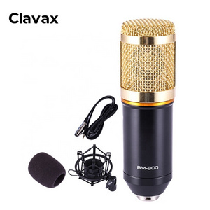 Clavax BM800 Computer Karaoke Microphone With Sound Card Set Music Studio Equipment For Live Broadcasting Instrument Pickup