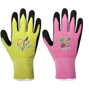 Wholesale custom logo 4-12 kids children child nitrile Latex gardening gloves