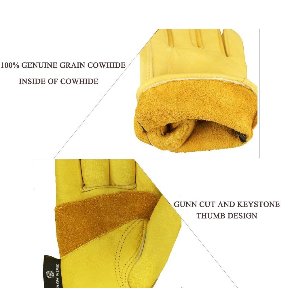 Top Seller 2019 Cowhide Leather Shooting Gloves for Industrial Production/Riding/Driving/Gardening/Farm Hunting Gloves