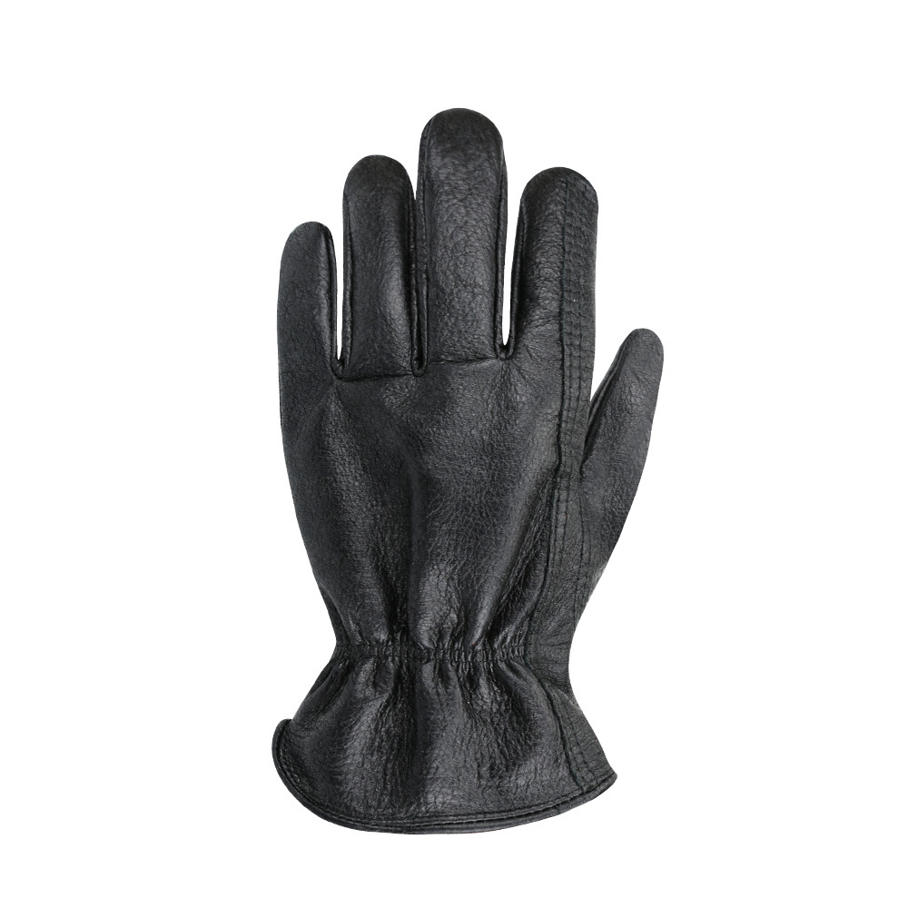 Wholesale black cowhide leather camping riding driving driver work safety gloves