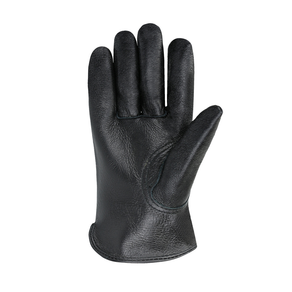 Wholesale black cowhide leather camping riding driving driver work safety gloves