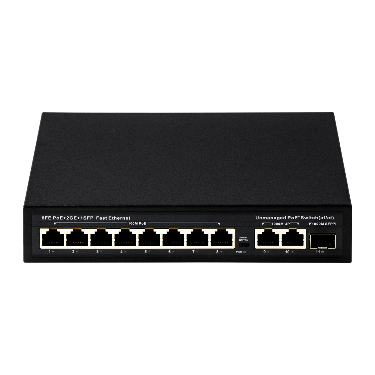 11 port copper SFP uplink 10/100Mbps 8 port POE PSE network switch 120W