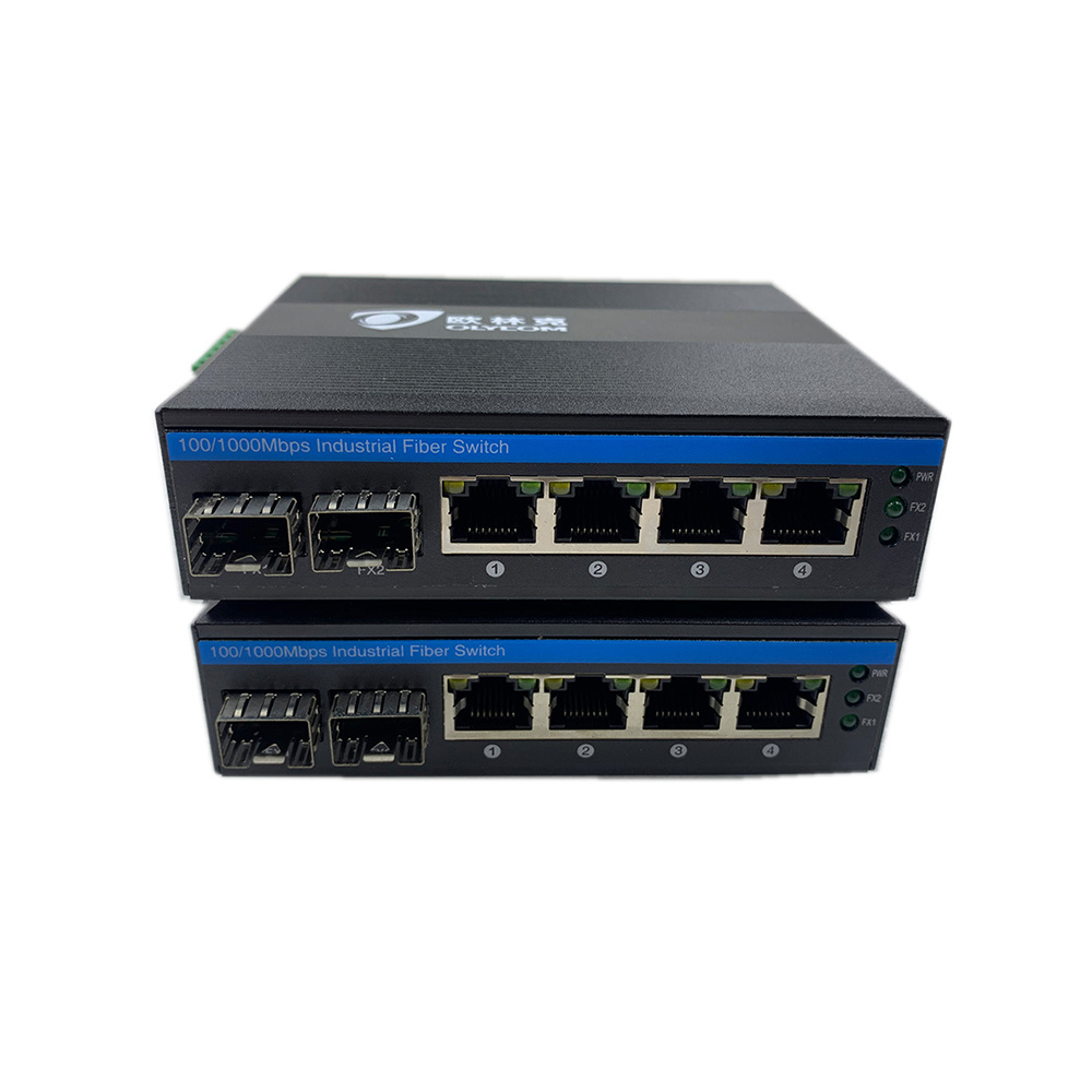 100M/1000M SFP uplink 120W 4 port PoE gigabit industrial fiber switch