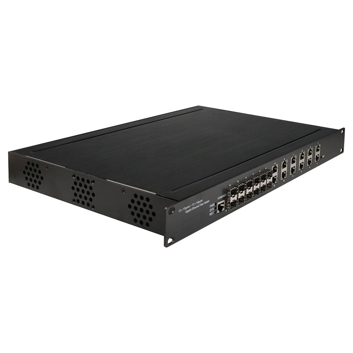 Industrial 12 Port SFP Web Management Switch 12 Port VLAN Switch  10/100/1000M  DIN-Rail  Media Converter